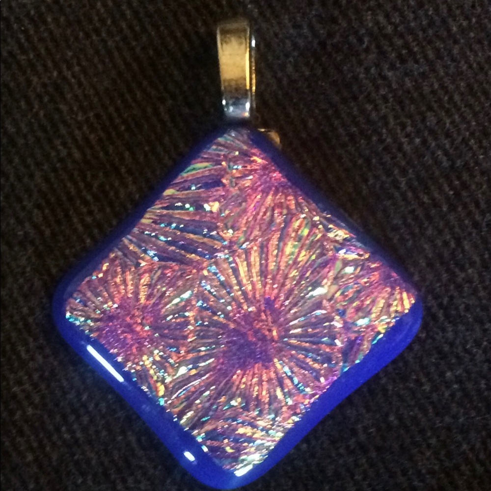 Handmade dichroic glass pendant